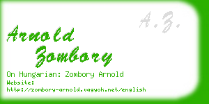 arnold zombory business card